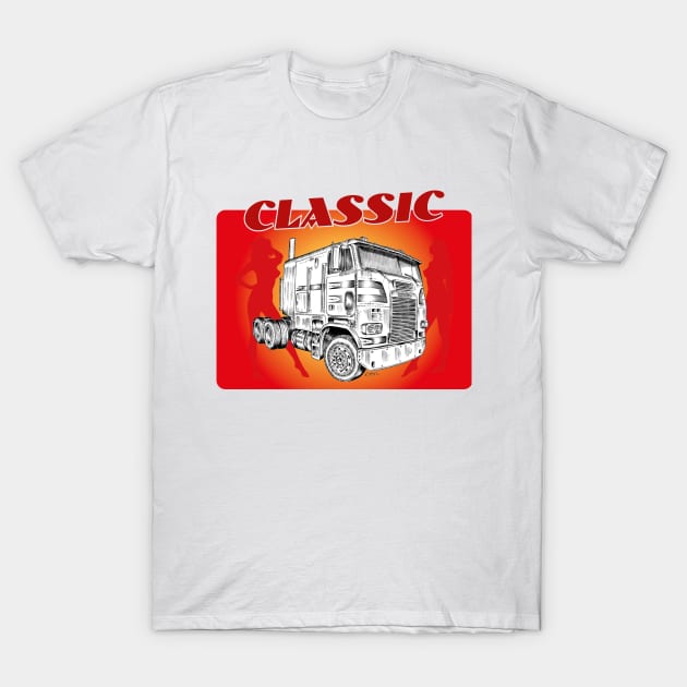 Freightliner truck design T-Shirt by Kullatoons